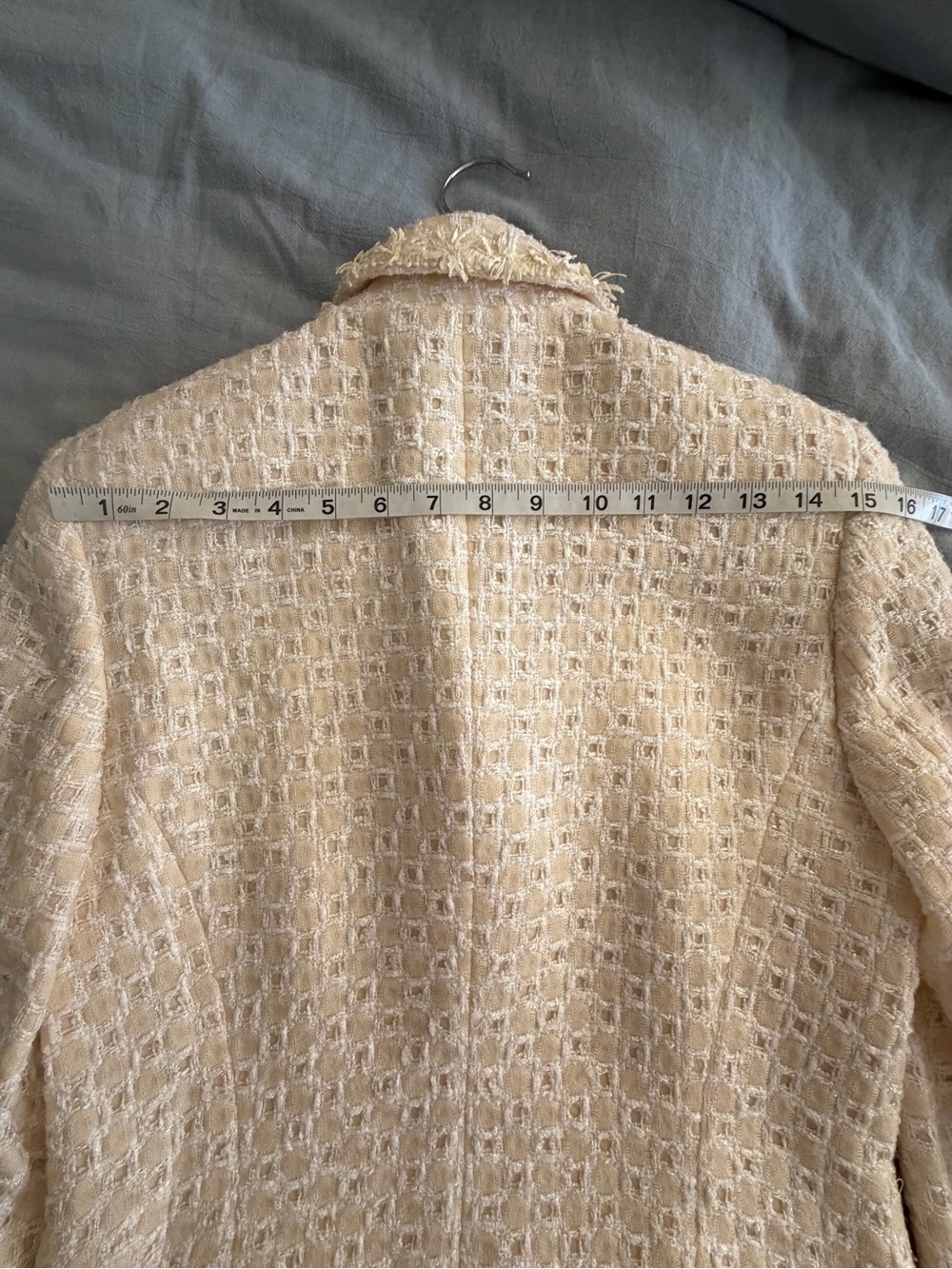 Escada Cream Tweed Fringe-Trim Blazer - Picture 5 of 7
